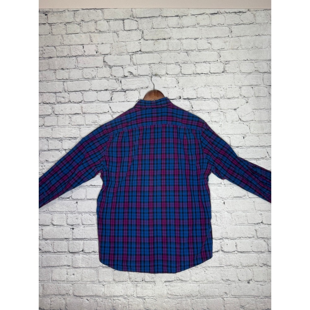 J Crew Slim Fit Plaid Button Down Shirt Men's Size L Blue Purple - Picture 6 of 7